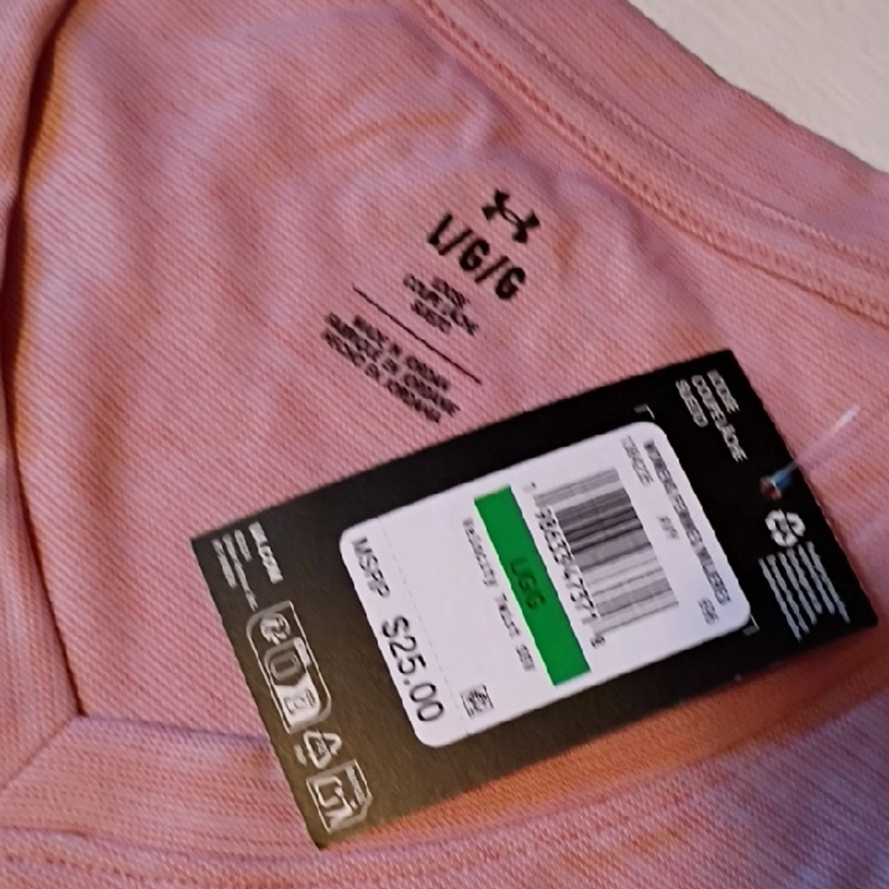 NWT Under Armour Light Pink V-Neck Tee - Picture 2 of 3